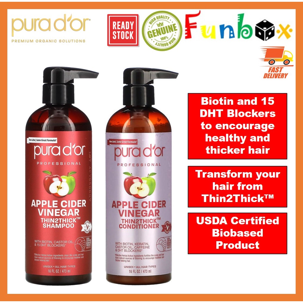 Pura D'or Apple Cider Vinegar Thin2Thick Shampoo / Conditional 473ml