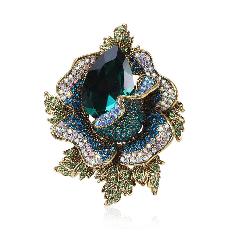 crystal flower brooch pin
