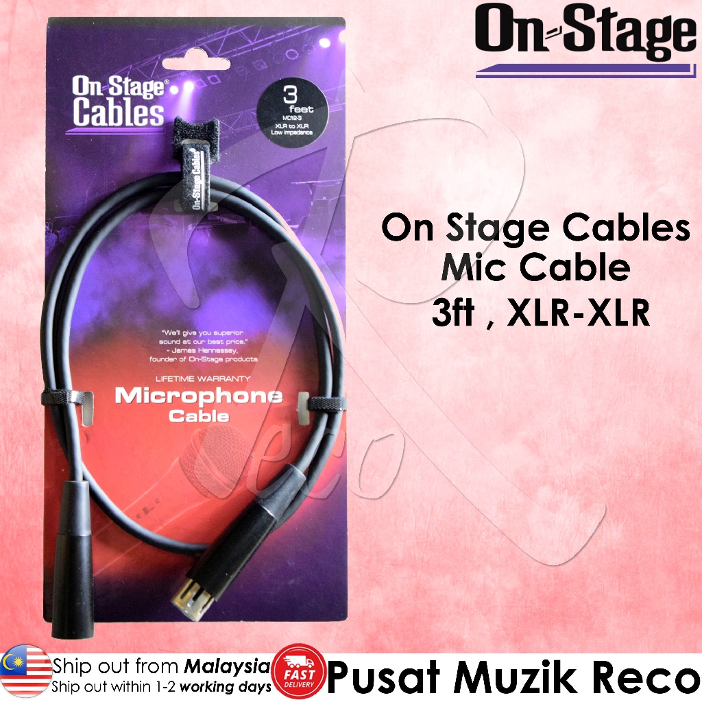 On Stage OSS MC12-3 3 Feet Microphone Mic Cable XLR-XLR