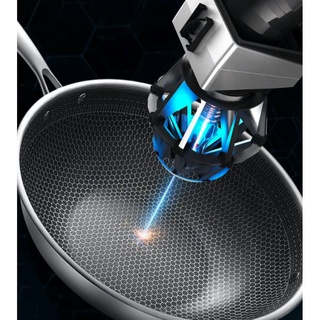SUS316 Stainless Steel Double Sided Full Screen Honeycomb Non-Stick Wok