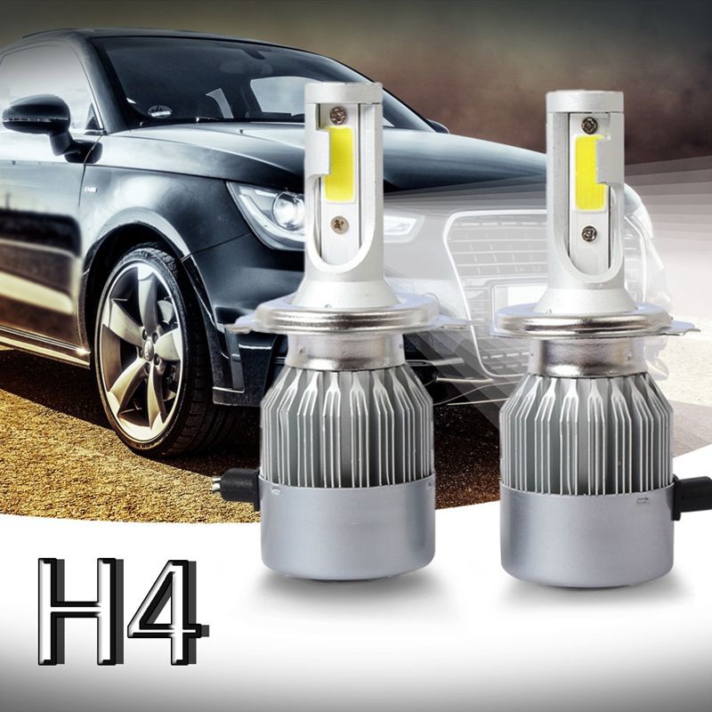 New 2pcs C6 LED Car Headlight Kit COB H4 36W 7600LM White Light Bulbs