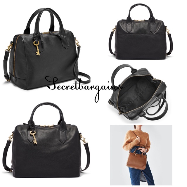 fossil fiona satchel black