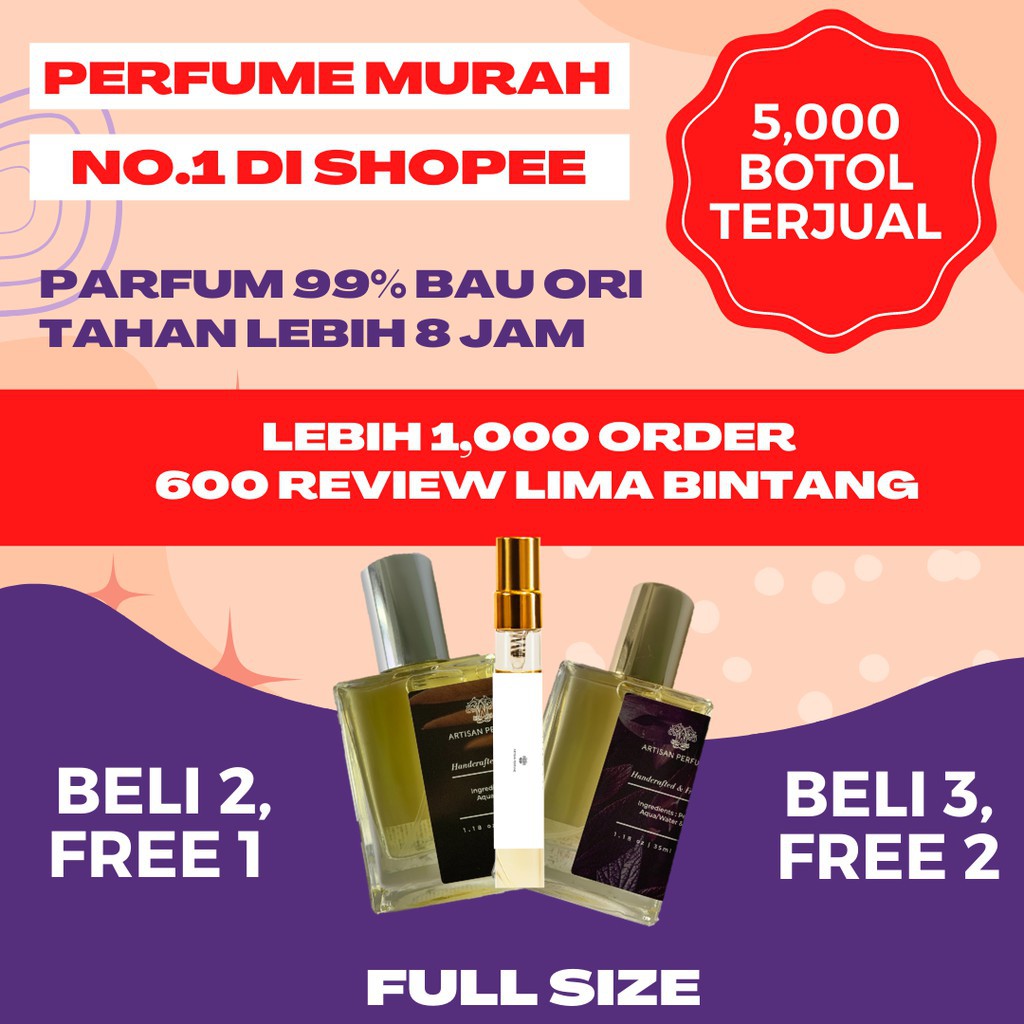 PERFUME NO.1 SHOPEE VIRAL BAU ORI MURAHPERFUME NO SATU SHOPEE: ARTISAN PERFUME FEMME VEGAN & HANDICRAFT PERFUME 35ML