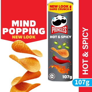 Pringles Potato Crisps Chips - Hot & Spicy (107g)