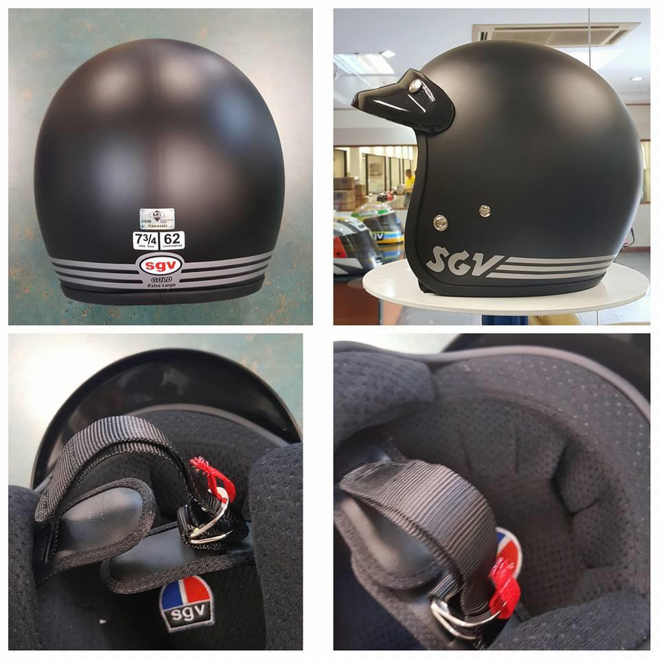 Saiz Besar Size XL SGV 62 XL Size Special Helmet Topi Motor ( Matt Black )