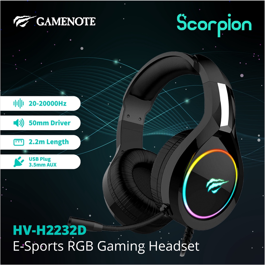 Gamenote HV-H2232D E-Sports RGB Headset | Shopee Malaysia