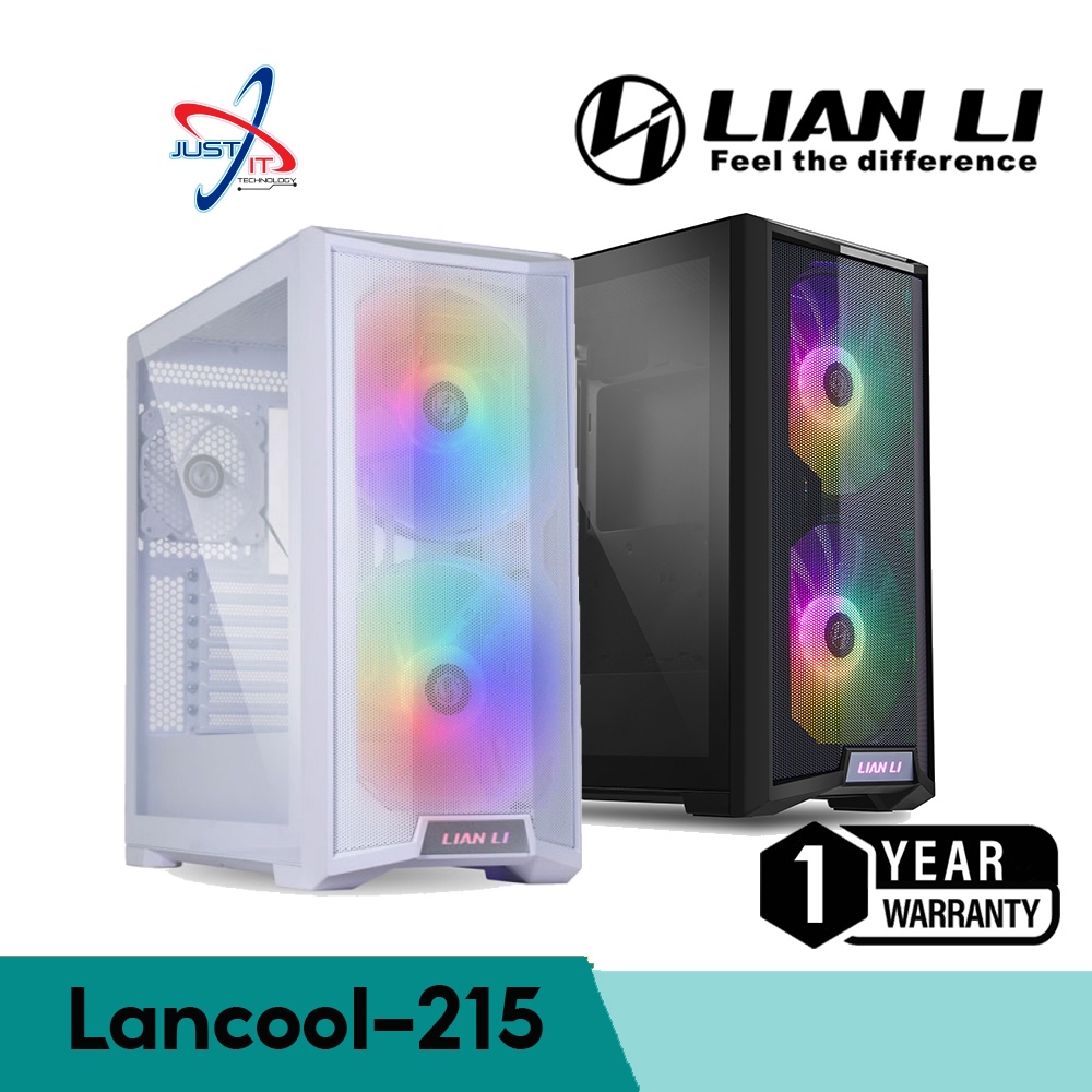 LIAN LI LANCOOL 215X / 215W ATX Tempered Glass Gaming Case - ( Black ...