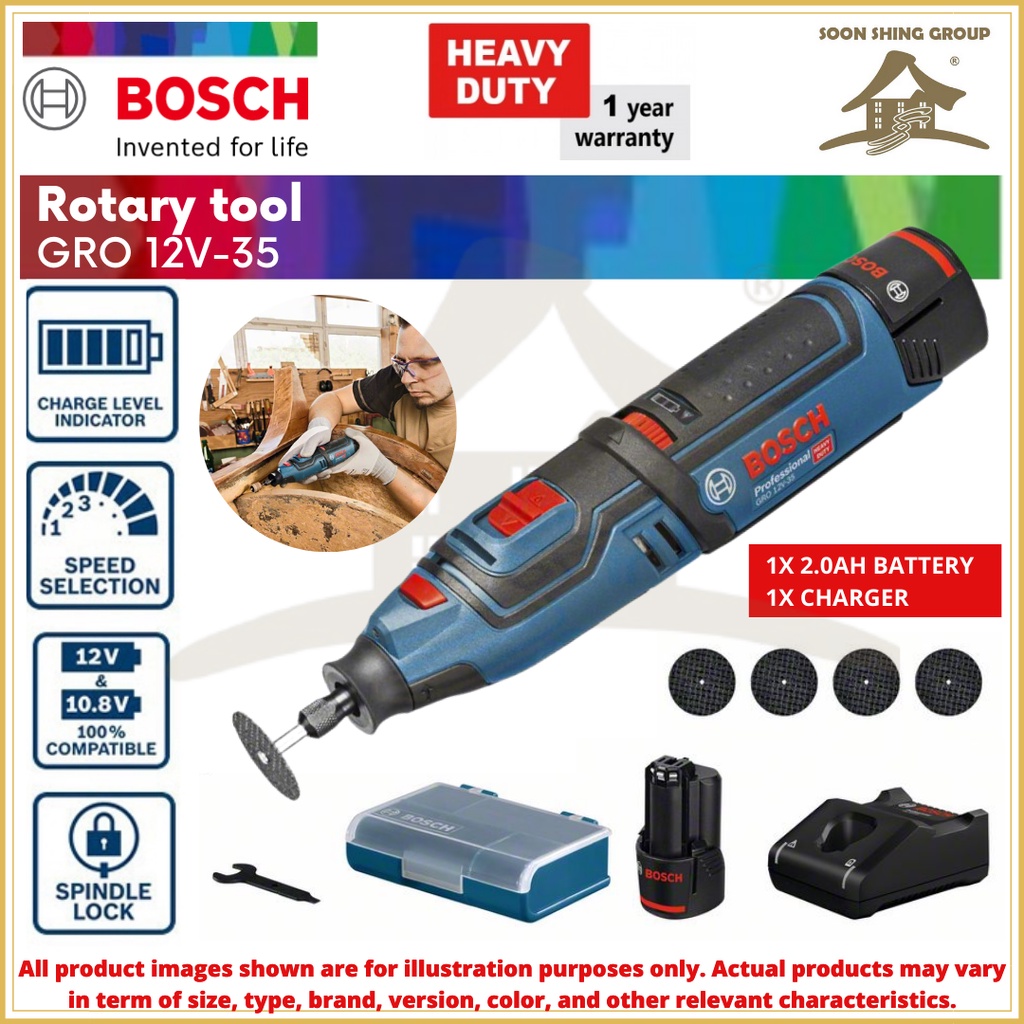 BOSCH GRO 12V35 Professional Cordless Rotary Tool Electric Drill