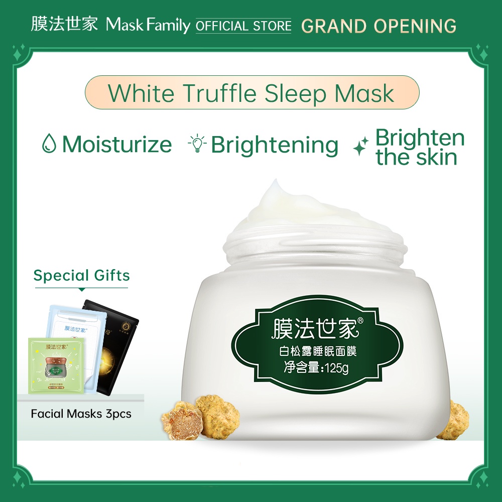 MASK FAMILY White Truffle Sleeping Facial Mask 125g Whitening Brightening Refine Pores and Moisturize Skin