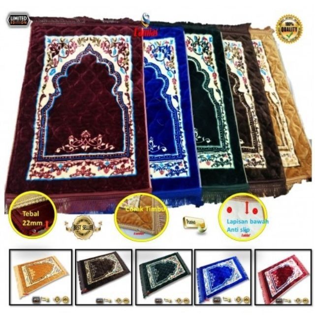 Sejadah Gebu King Size Tebal Prayer Mat Besar 143 x 80 x 2.5cm / Tasbih Digital
