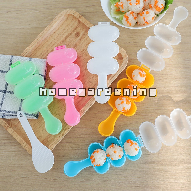 2pcs/set Convenient Onigiri Rice Ball Maker With Rice Scoop Sushi Mold Kitchen Meatballs Mould Baby Kids Food Cooker