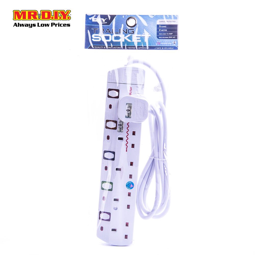 MR.DIY Premium Trailing Socket (5Way) Shopee Malaysia
