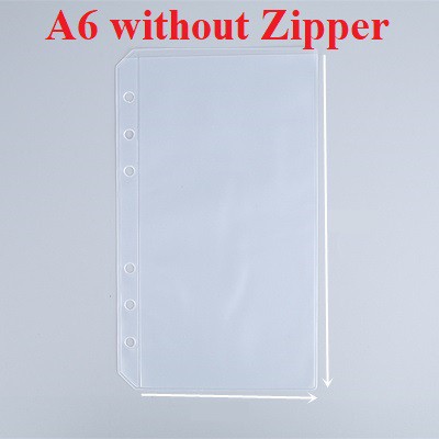 shopee: A5 A6 Clear PVC Ziplock Bag Pocket Pouch 6 Hole Notebook Cash Planner Acessories Organizer Stationery Office (0:18:Variation:A6 without Zipper;:::)