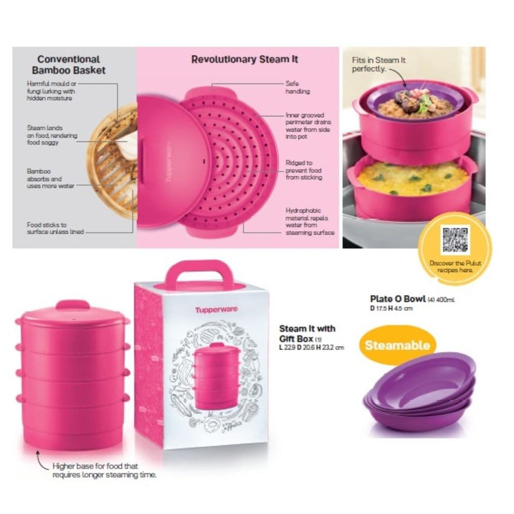 Steam it tupperware/ pengukus makanan/ kukus