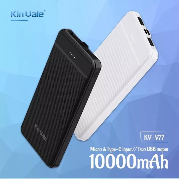 [100 Original] Kin Vale V77 Micro & TypeC Input Power Bank 10000mAh