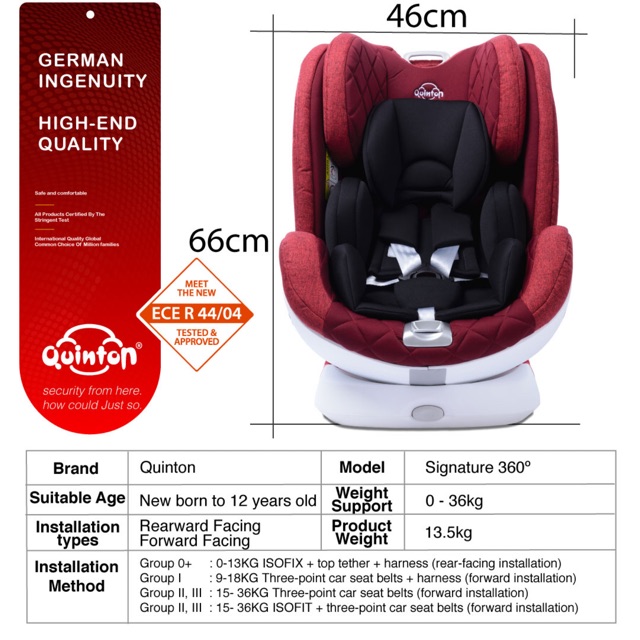 quinton 360 car seat
