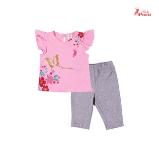 Baby Polo Girl Sleeveless Blouse Legging Suit - Pink 20-202088