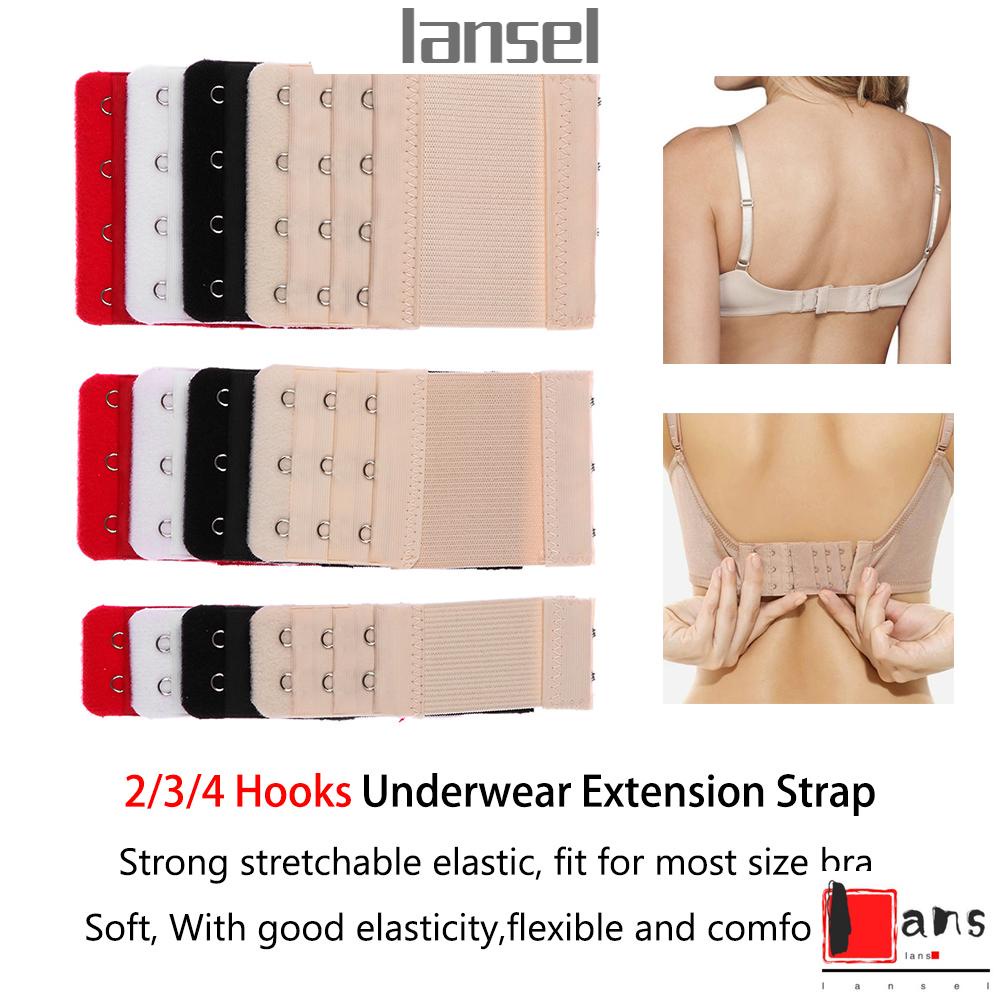 3PCS Adjustable 2//3//4 Hooks Bra Buckle Extender Bra Extension Underwear Strap