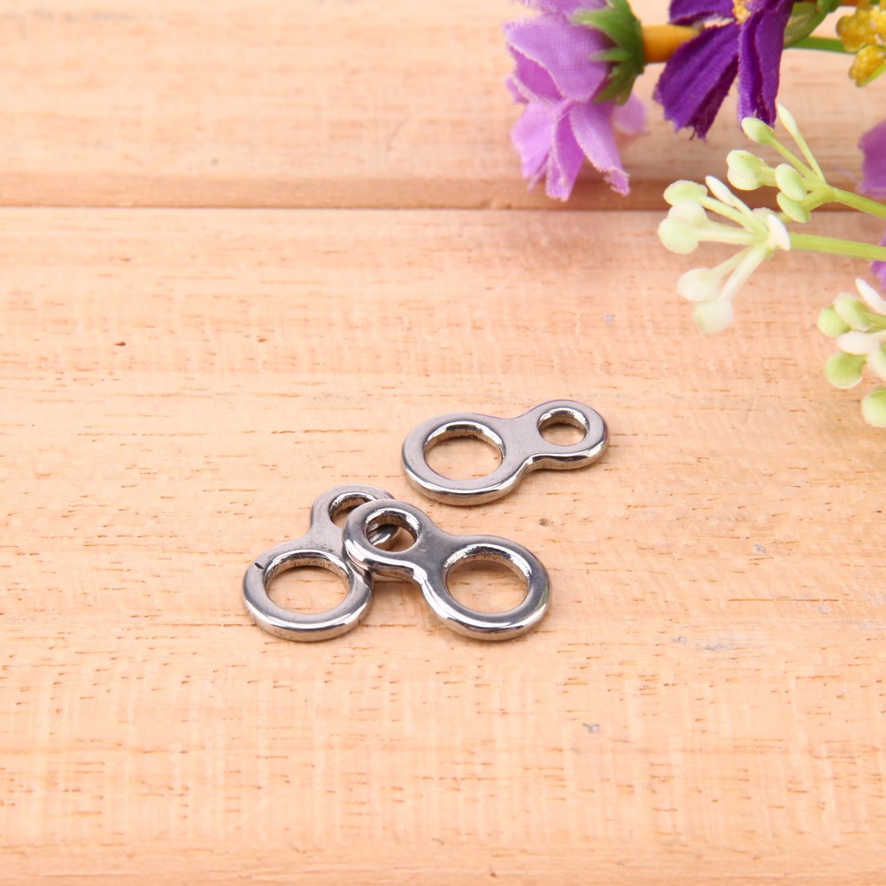 10pcs Fishing Butterfly Jigging Stainless Steel Figure 8 Solid Ring Assist US 
