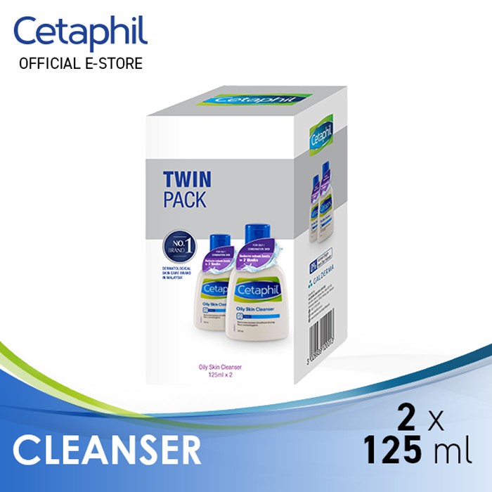 CETAPHIL TWIN PACK OILY SKIN CLEANSER GEL FOR FACE & BODY 125ML x 2