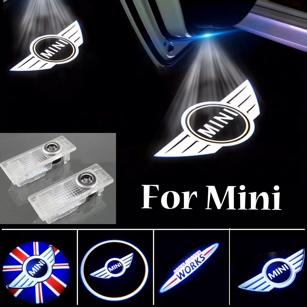 For Mini Cooper One S JCW R55 R56 R58 R59 R60 F56 F60 2 pieces Car Welcome Light Door Wireless Ghost Shadow Lamp