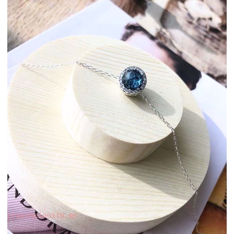 Ilegible Tía De otra manera PANDORA Blue gem Z T0126 clavicle chain pendant retro necklace set ritual  gift | Shopee Malaysia