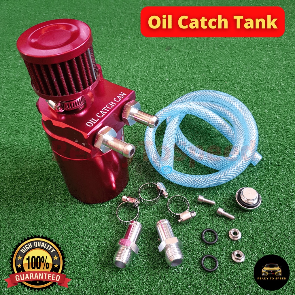 0.7L Aluminum Engine Oil Catch Can / Air Oil Separator Tank (9mm) With Free Gift