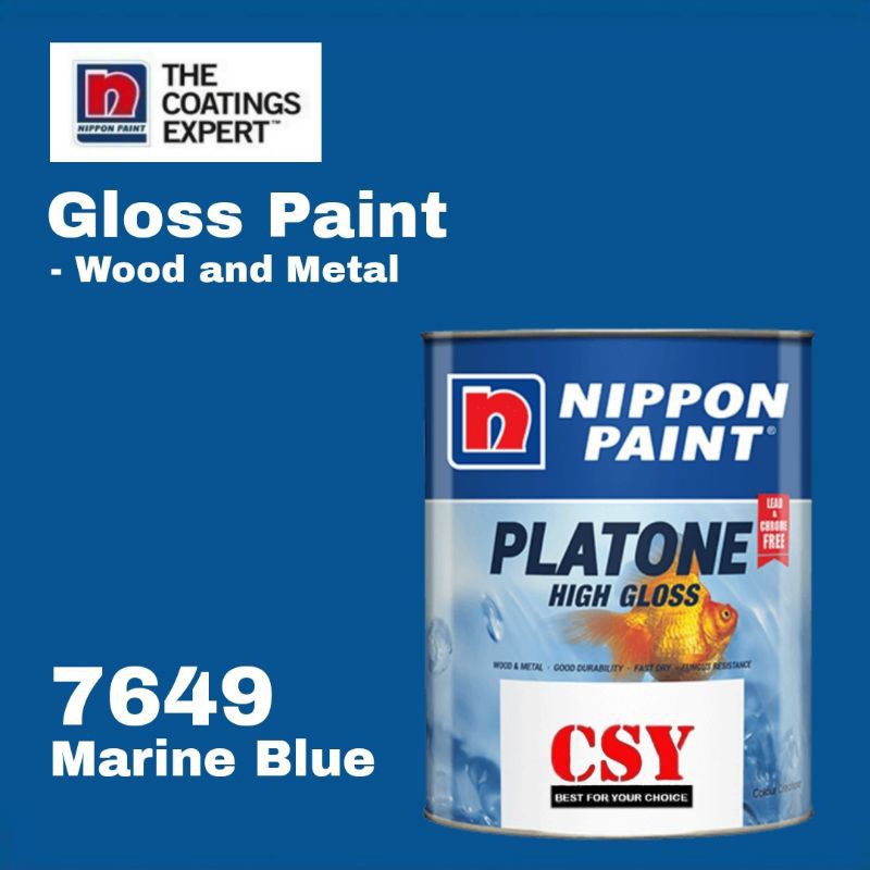NIPPON PAINT Platone High Gloss 5 Liter 7649 Marine Blue | Shopee Malaysia