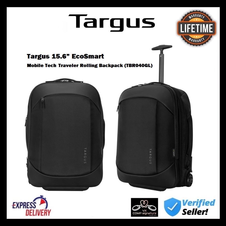 TARGUS TBR040 TARGUS BP 15.6 INCH ECOSMART MOBILE TECH TRAVELER ROLLING BACKPACK BLACK