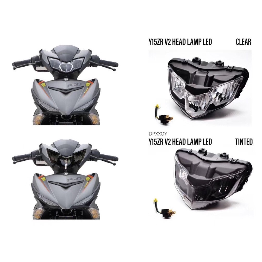 Head Lamp Led Y15 Y15z Y15zr V2 Vietnam Tinted Clear Y15z New Zhipat Zhi Pat Viss Shopee Malaysia