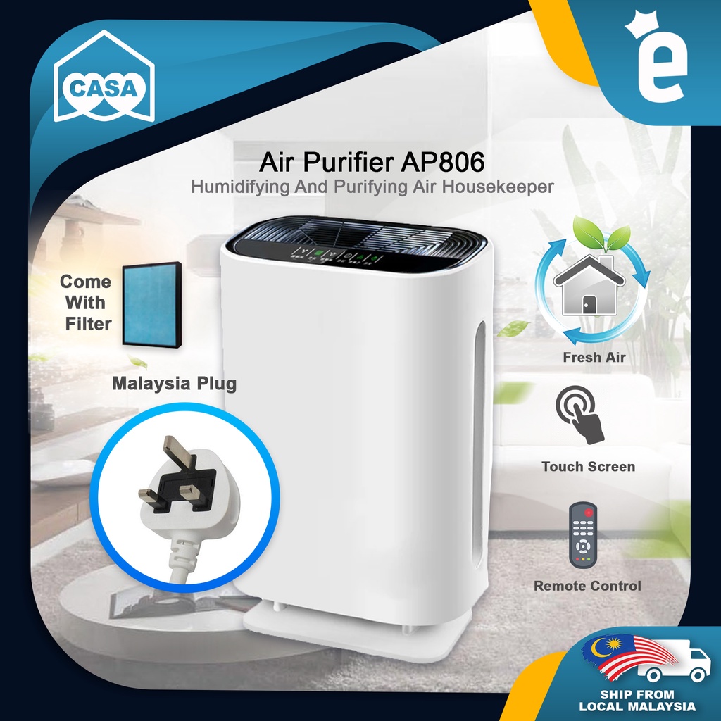 Casa Air Purifier AP806/AP806B HEPA Filter Negative Ion Formaldehyde , Household Smoke and Dust Removal Cleaner Air