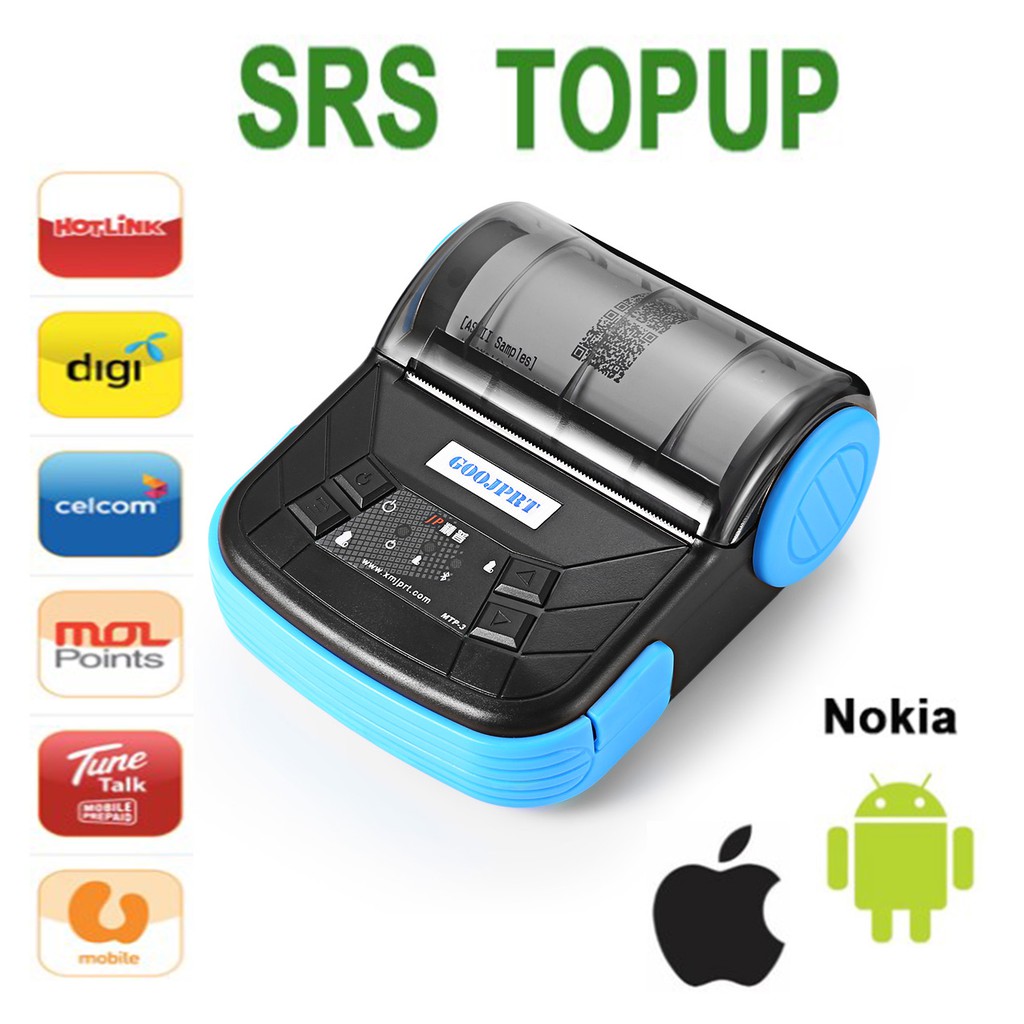 Goojprt MTP-3 Bluetooth 80mm Thermal Receipt Printer SRS Topup Pay Bill