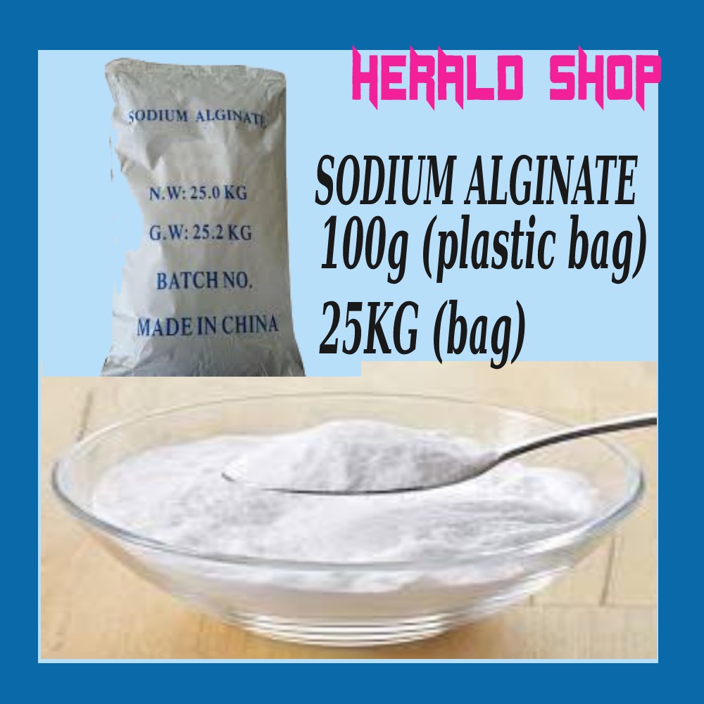 SODIUM ALGINATE 100G (E401) COSMETICS THICKENER & STABILIZER Shopee