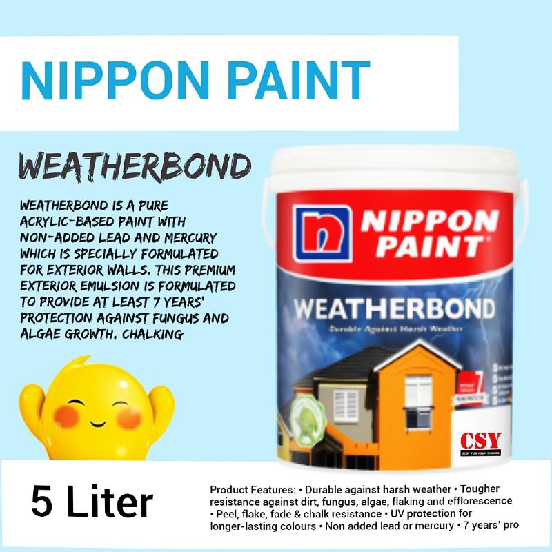 NIPPON PAINT Weatherbond 5 Liter | Shopee Malaysia