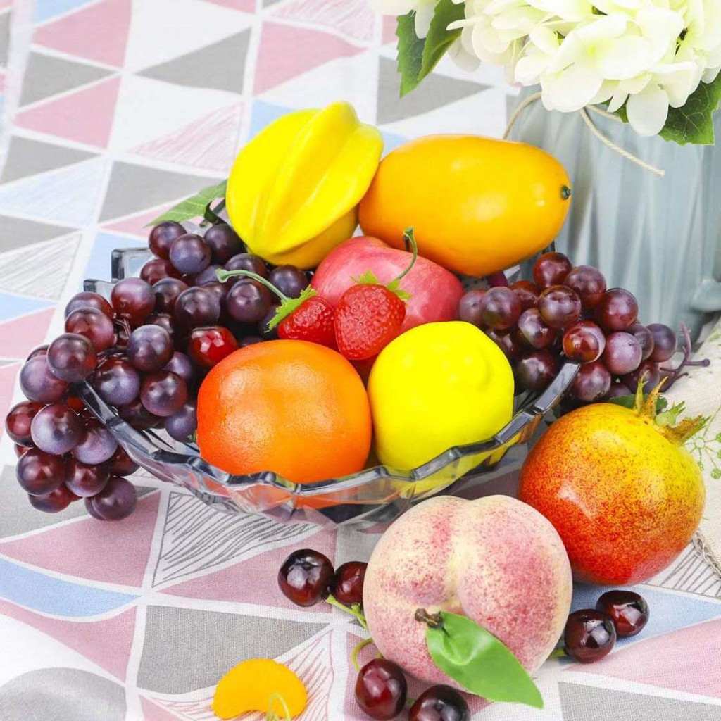 Lifelike Plastic Fruit Kitchen Artificial Fake Food Display Home Decor Craft Apple Banana Pear Ect