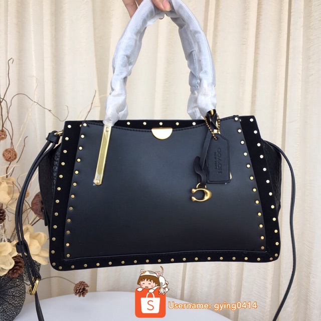 Coach Dreamer With Rivets Black Mixed Leather Satchel Bag Handbag Sling  Women | Shopee Malaysia