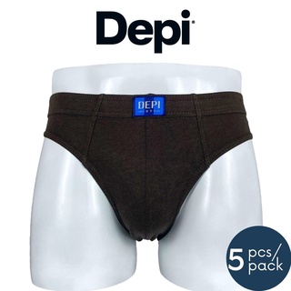(5 Pcs) Depi Men Underwear Brief Mini Brief Breathable Superior Cotton Assorted Colour - 1BB1517