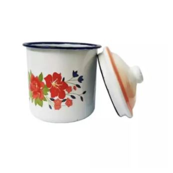 8cm Lid Flower Mug (1PCS)/ Enamel Mug / Vintage Flower Glass Enamel Glass / Old Flower Glass / Vintage Flower Motif Cup Mug Zinc Enamel Vintage Old Tin