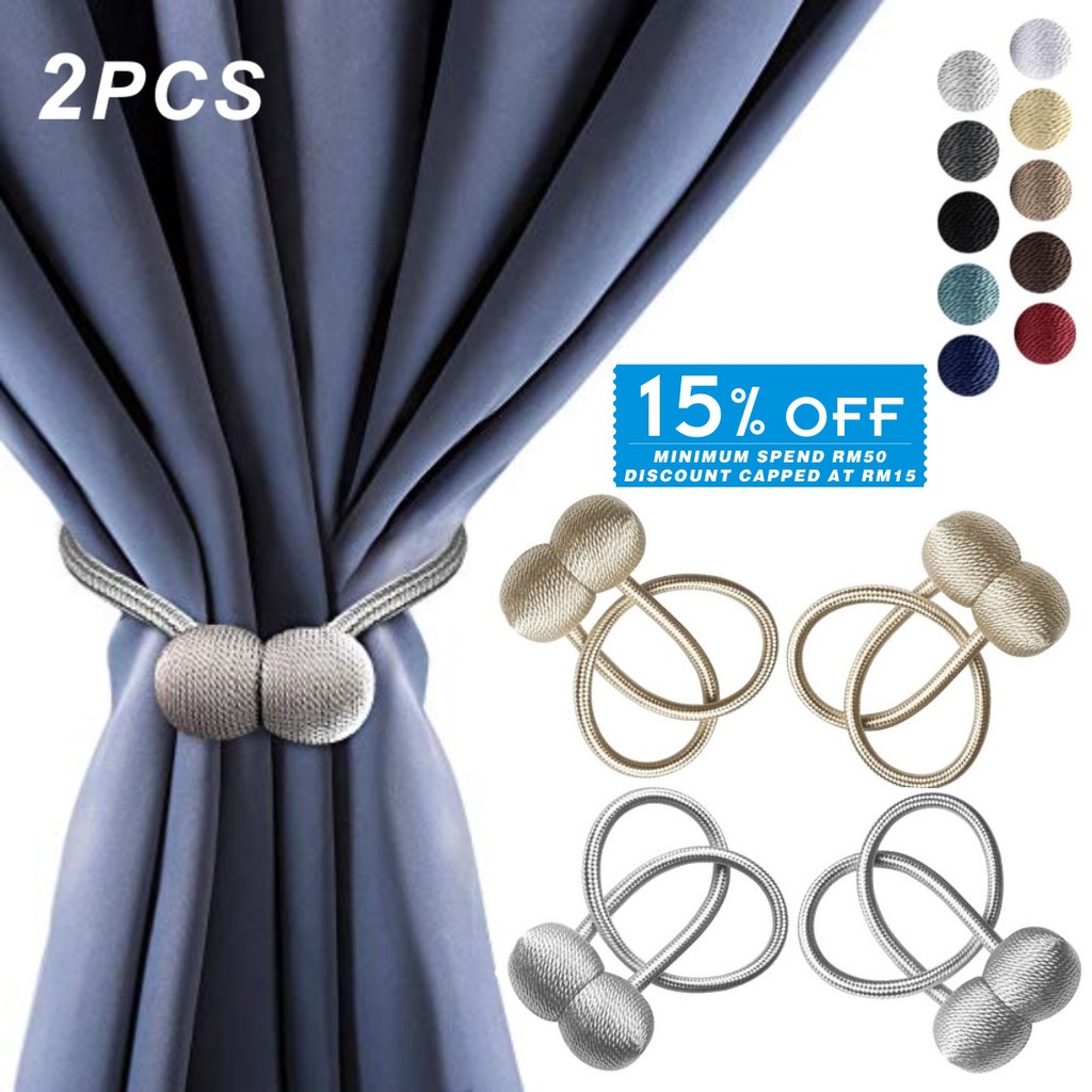 2pcs Magnetic Curtain Tiebacks Decorative Drapery Holdbacks Rope