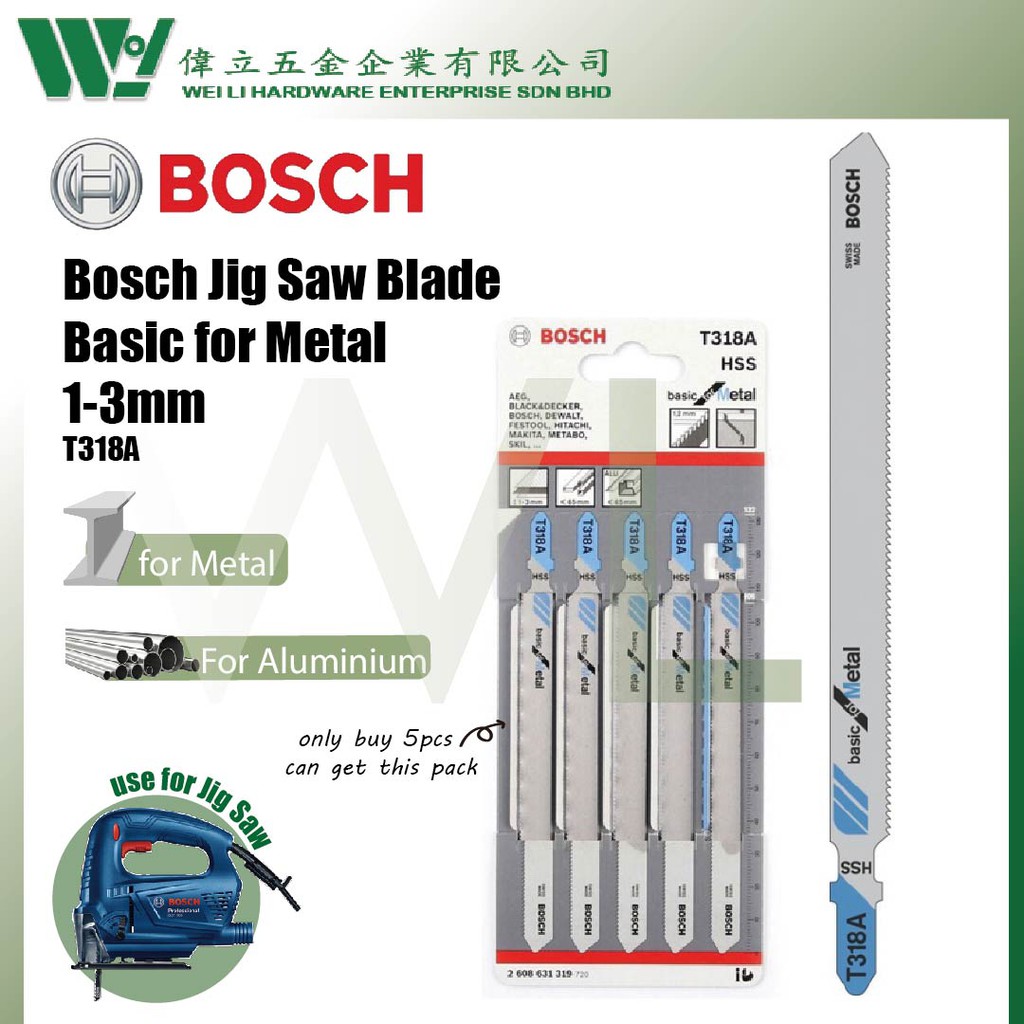 Bosch T318A Jig Saw Blade for Metal 260631010 mata jigsaw besi mata
