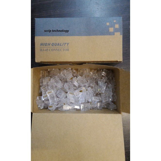 Rj45 Lan / Rj 45 Connector One Box Contents 100 Pcs For Cat5e High ...