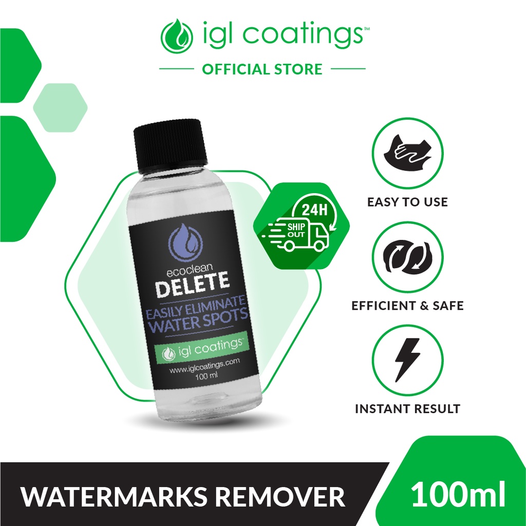 IGL Ecoclean Delete [100ml] | Car Watermark Hard Mineral Stain Remover ...