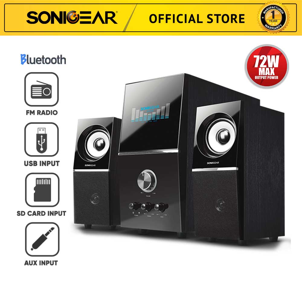 SonicGear EVO 5 Pro Bluetooth Multimedia Speaker | 4.75" Full Range Driver | Powerful Bass | FM Radio | 1 Year Warranty
