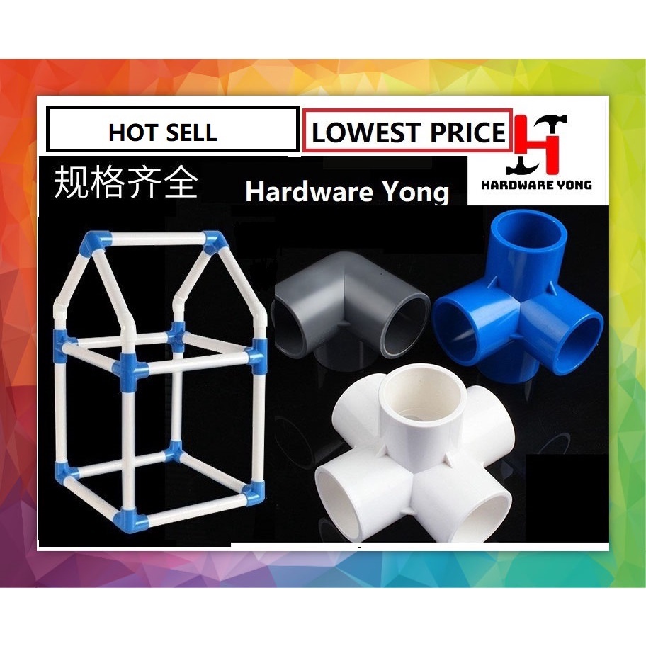 PVC Pipe Joint Fitting Connector Penyambung Paip FOR DIY/Conduit/ 3 Way