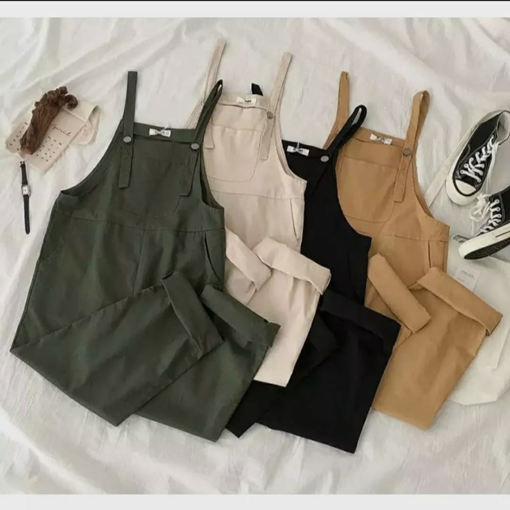Simple jumpsuit /Wanita american drill jumpsuit