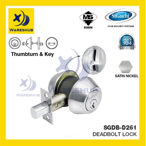 St Guchi Thumbturn And Key Deadbolt Lock Safety Door Lock Thumbturn