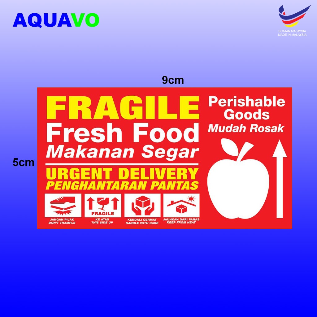 1pcs Fragile Sticker Ikan Hidup, Mudah Pecah, Pokok Hidup, Makanan, Quran, Makanan Sejuk Beku