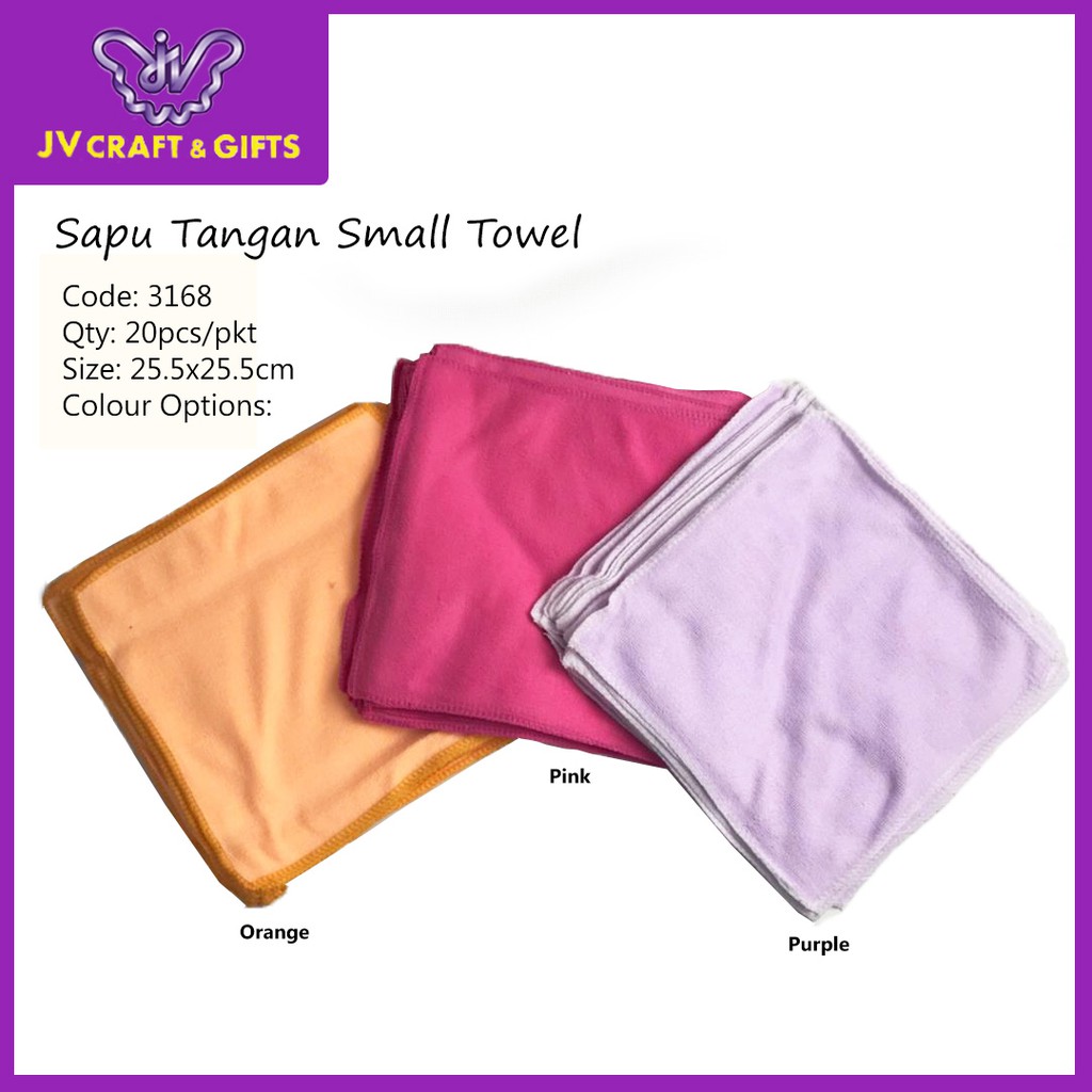 20pcs Sapu Tangan Small Towel 25 5 25 5cm Napkin Handkerchief Diy Doorgift 3168 Shopee Malaysia