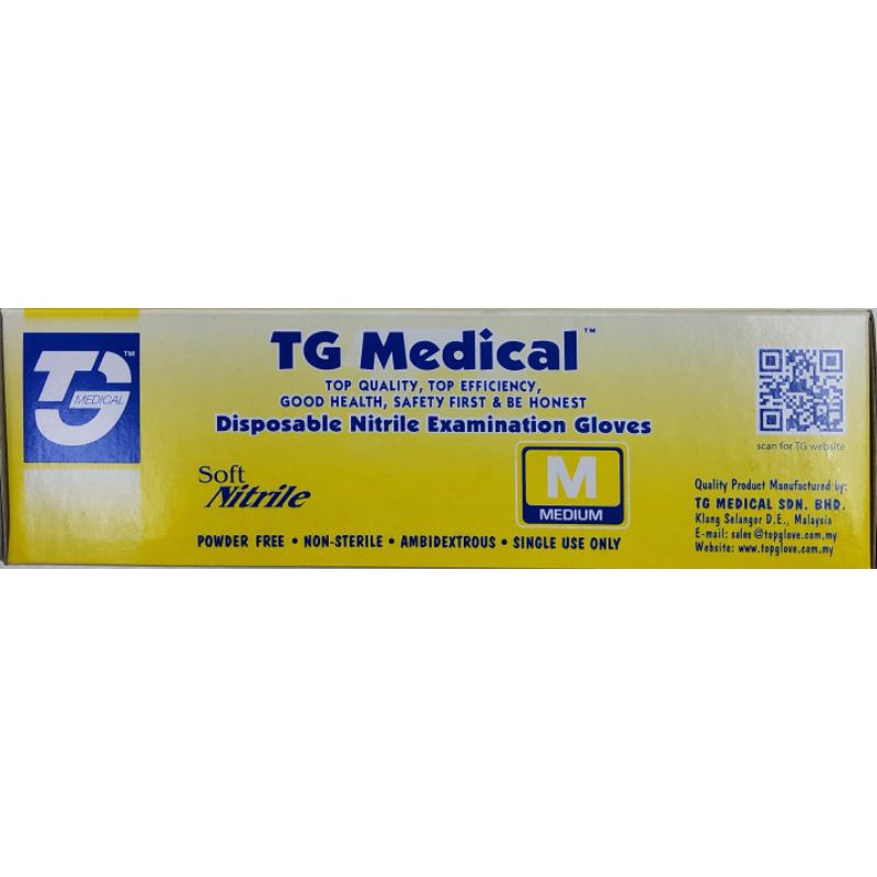 Tg Medical Disposable Nitrile Examination Gloves Shopee Malaysia