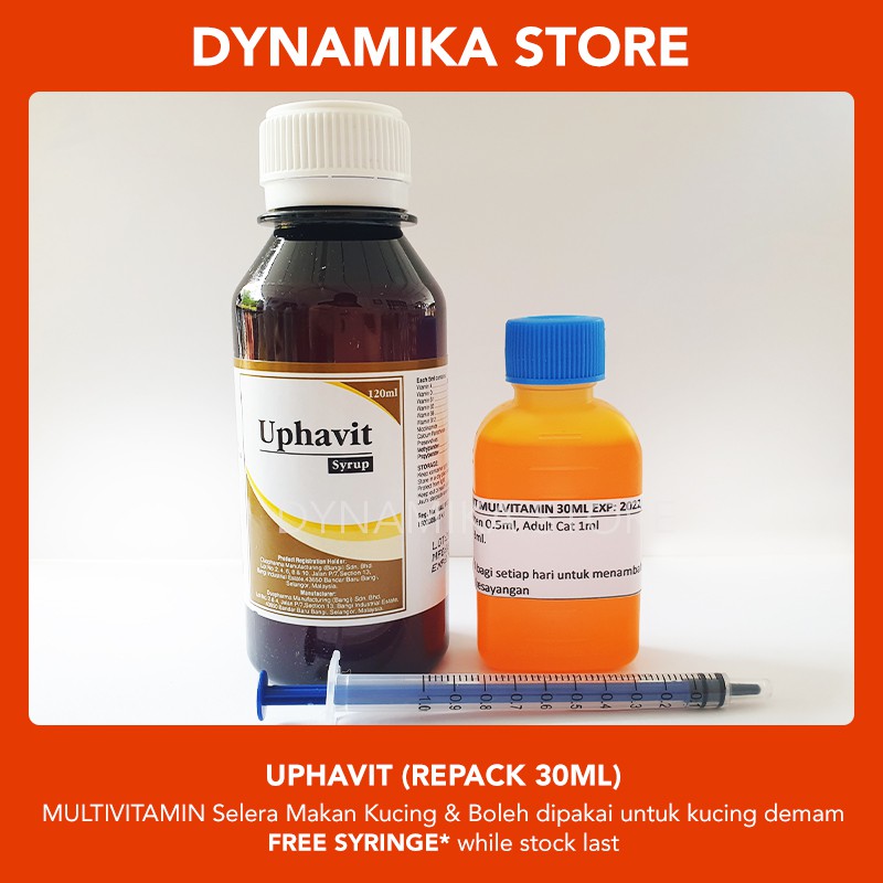 UPHAVIT VITAMIN SELERA MAKAN KUCING / MULTIVITAMIN FOR PETS 30ml 